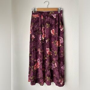 💚clearance 💚 90’s Jaclyn smith paisley floral burgundy skirt